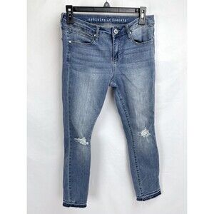 Articles of Society Women 26 Denim Jeans Pants Raw Hem Distressed Knees 26"